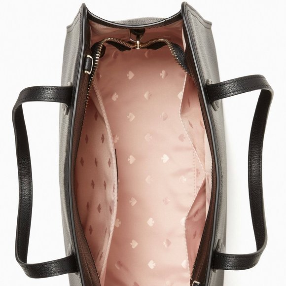 New Kate Spade Rowe Medium Top Zip Satchel in Pebble Leather Black - Picture 4 of 4